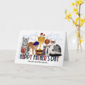 Sporty Felines voor papa op Vaderdag Kaart (Gele Bloem)