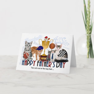 Sporty Felines voor papa op Vaderdag Kaart