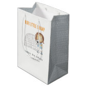 Sporty Football Player Lion Kids Birthday Medium Cadeauzakje (Achterkant Gekanteld)