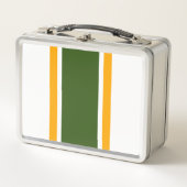 Sporty Forest Green Yellow White Racing Stripes (Voorkant)