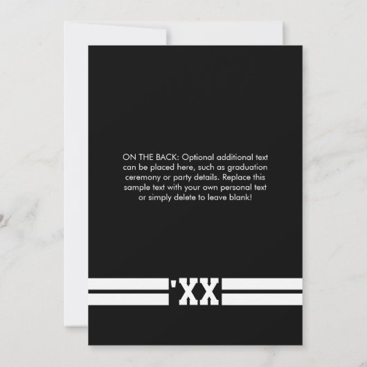 Sporty Foto Afstuderen Aankondiging zwart-wit (Achterkant)