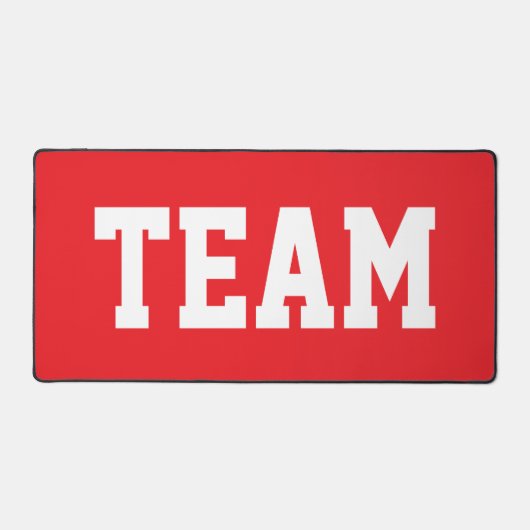 Sporty Fun Big Bold TEAM White Text On Bright Red Bureaumat (Voorkant)