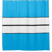 Sporty Fun Bright Sky Blue White Racing Stripes Douchegordijn (Voorkant)
