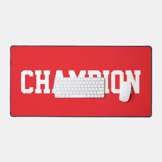 Sporty Fun CHAMPION White Text On Bright Red Bureaumat (Keyboard & Muis)