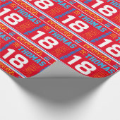 Sporty gepersonaliseerde naamleeftijd 18e verjaard cadeaupapier (Hoek)