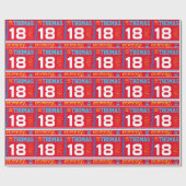 Sporty gepersonaliseerde naamleeftijd 18e verjaard cadeaupapier (Vlak)