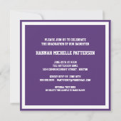 Sporty Girl Jersey Uniform Paarse Graduation Party Kaart (Achterkant)