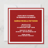 Sporty Girl Jersey Uniform Red Graduation Party Kaart (Achterkant)