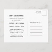 Sporty Girl Modern Bold Script 3 Foto Afstuderen Uitnodiging Briefkaart (Achterkant)