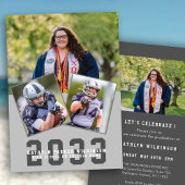 Sporty Girl Modern Bold Script 4 Foto Afstuderen Kaart