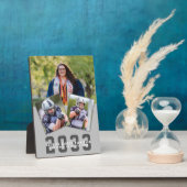 Sporty Girl Modern Bold Script Afstuderen 3 Foto Fotoplaat (Zijkant)