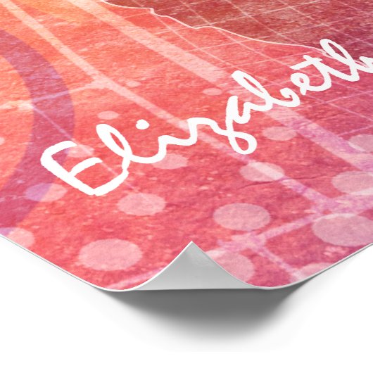 Sporty Girls Sunset Beach Volleyball Poster (Hoek)