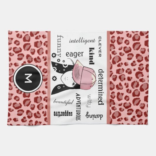 Sporty & Girly Cool Leopard Sports/Gym Towel Theedoek (Horizontaal)