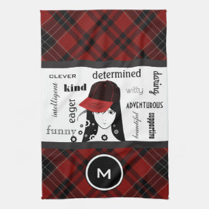 Sporty & Girly Cool Red Pset Sports/Gym Towel Theedoek