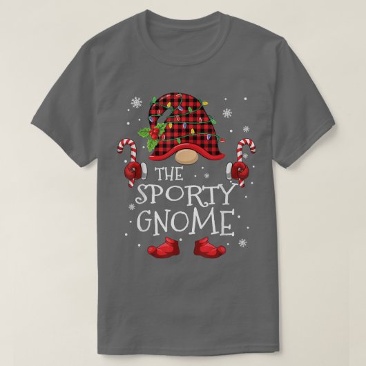 Sporty Gnome Buffalo Pset Funny kerstboom Fa T-shirt (Design voorkant)