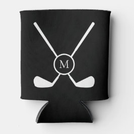 Sporty Golf Clubs Illustration Custom Monogram Blikjeskoeler