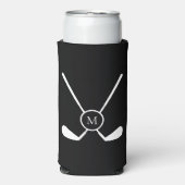 Sporty Golf Clubs Illustration Custom Monogram Seltzer Blikjeskoeler (Seltzer Voorkant)