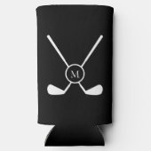 Sporty Golf Clubs Illustration Custom Monogram Seltzer Blikjeskoeler (Achterkant)