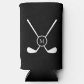 Sporty Golf Clubs Illustration Custom Monogram Seltzer Blikjeskoeler (Voorkant)
