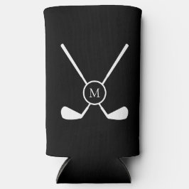 Sporty Golf Clubs Illustration Custom Monogram Seltzer Blikjeskoeler