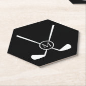 Sporty Golf Clubs Illustration White Monogram M  Kartonnen Onderzetters (Schuin)
