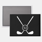 Sporty Golf Clubs Illustration White Monogram M  Magneet (Voorkant / Achterkant)