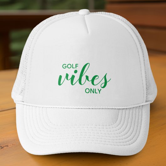 Sporty Golfer Green Golf Vibes only Golfing Quote Trucker Pet