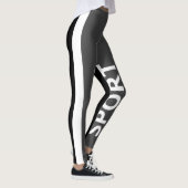 Sporty Gray Bichromatische Verticale Band Leggin Leggings (Rechts)
