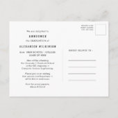 Sporty Guy Modern Bold Script 3 Foto Afstuderen Aankondigingskaart (Achterkant)