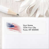 Sporty Halftone Amerikaanse vlag Etiket (Insitu)