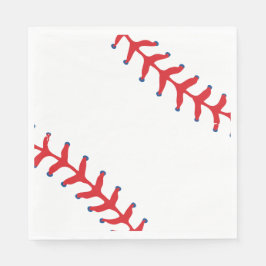Sporty-Honkbal Klassiek Rood & Wit Sport Thema Servet