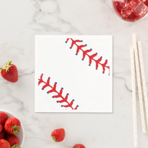 Sporty-Honkbal Klassiek Rood & Wit Sport Thema Servet