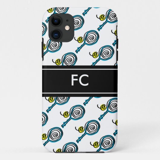 Sporty iPhone draagtas met tennisracketpatroon Case-Mate iPhone Case (Achterkant)