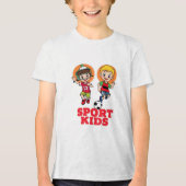 Sporty Kids Fun! Tri-Blend Shirt (Voorkant)