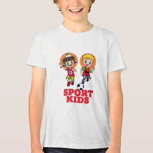 Sporty Kids Fun! Tri-Blend Shirt (Voorkant)