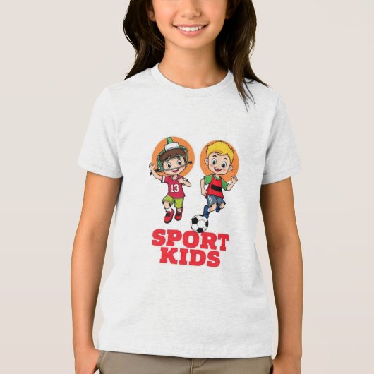 Sporty Kids Fun! Tri-Blend Shirt (Voorkant)