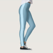 Sporty Light Blue Monochrome verticale band Leggings (Rechts)