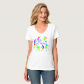 Sporty mam Rainbow Handball Figures Moederdag T-shirt (Voorkant volledig)