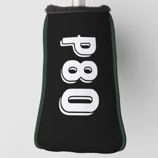 Sporty monogrammed P80 zwart Golfheadcover (Draai 90)