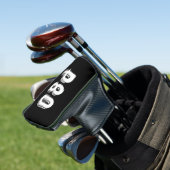 Sporty monogrammed P80 zwart Golfheadcover (Insitu)