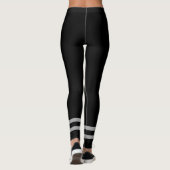 Sporty monogrammed zwarte grijs leggings (Achterkant)