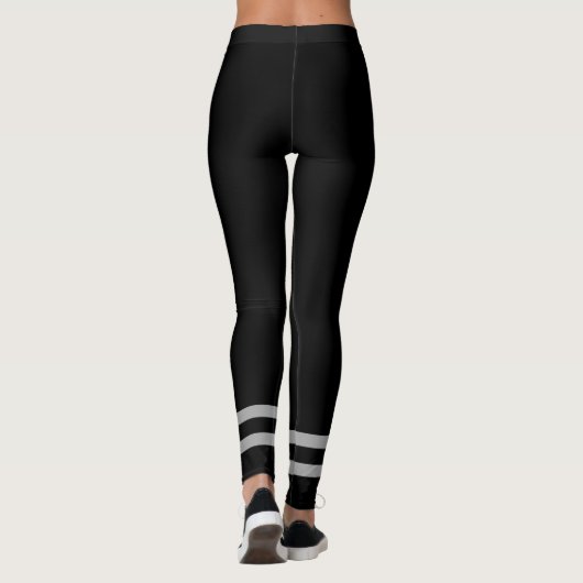 Sporty monogrammed zwarte grijs leggings (Achterkant)