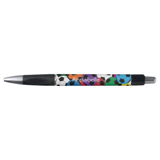 Sporty Multicolor Voetballen | Personaliseren Pen (Voorkant)