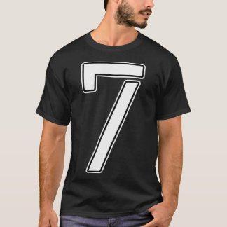 Sporty Number 7 Costume Birthday Varsity Sports T-shirt