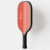 Sporty Oranje en White Stripes met monogram Pickleball Paddle (Links)
