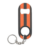 Sporty Oranje Stripes Carbon Style Decor Mini Flessenopener (Voorkant)