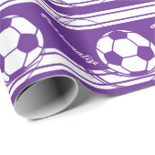 Sporty Paars Voetbal Cadeaupapier (Rol Hoek)