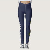 Sporty Pickleball Custom Town Team Name Navy Blue Leggings (Voorkant)