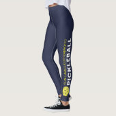 Sporty Pickleball Custom Town Team Name Navy Blue Leggings (Links)