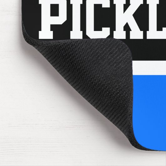 Sporty PICKLEBALL Oranje Sky Blue Black Stripes Muismat (Hoek)